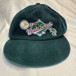 RARE 1989 Oakland A’s World Series Corduroy SnapBack Hat Vintage MLB UII Supreme